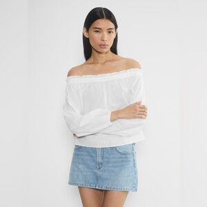 Aritzia Sunday Best Minerva Off Shoulder Poplin Blouse NWT Women’s size medium